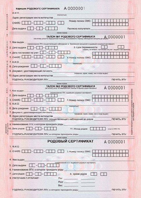 родовый сертификат что это