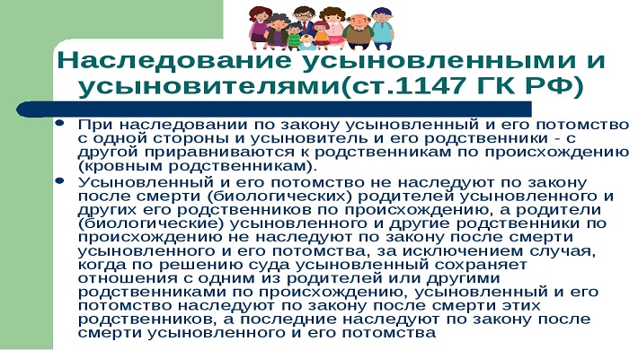 Наследство для усыновленных детей   что достается детям   права на наследование