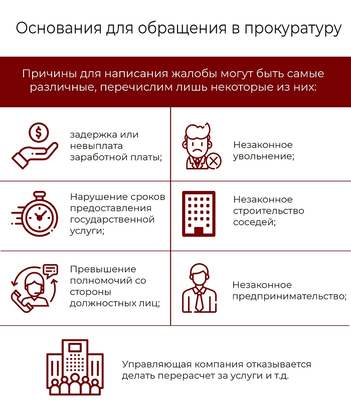 Основания для обращения в прокуратуру