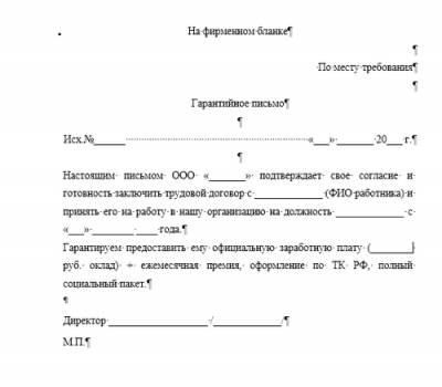 Справка с места работы - бланк и образец заполнения