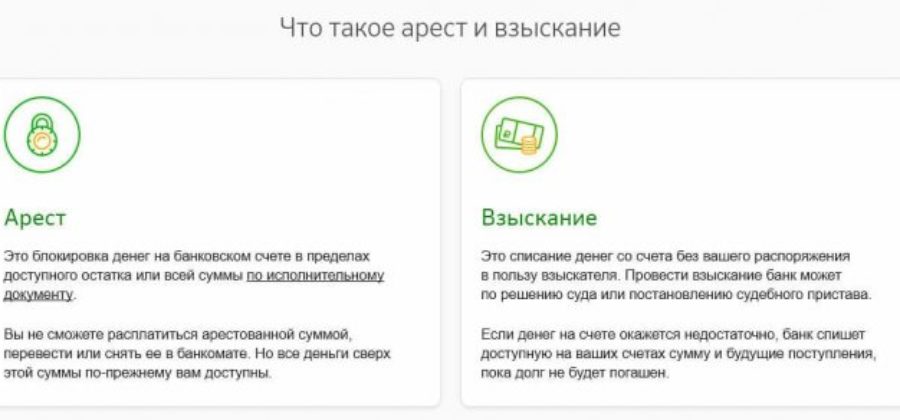 Как снять арест на карту и счет в Сбербанке наложенный приставами