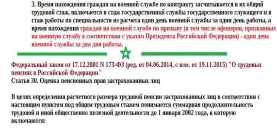 Входит ли служба в армии в трудовой стаж для пенсии, какой срок зачисляется